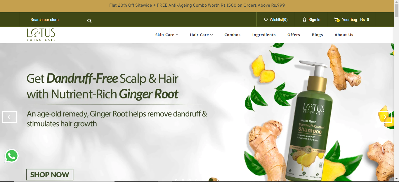 Online Shopping platform Ecommerce Clone lotus ecommerce website page example